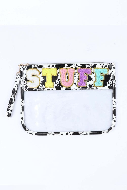 Cow Print Zipper Pouch RTS