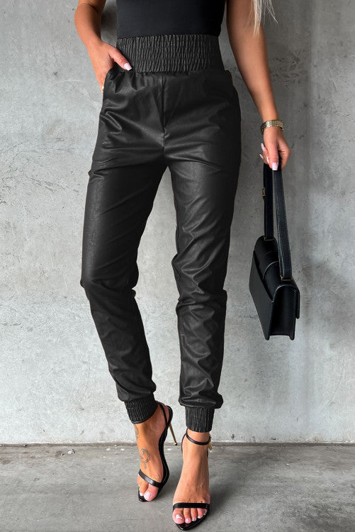 Black Leather Skinny Pants WS RTS