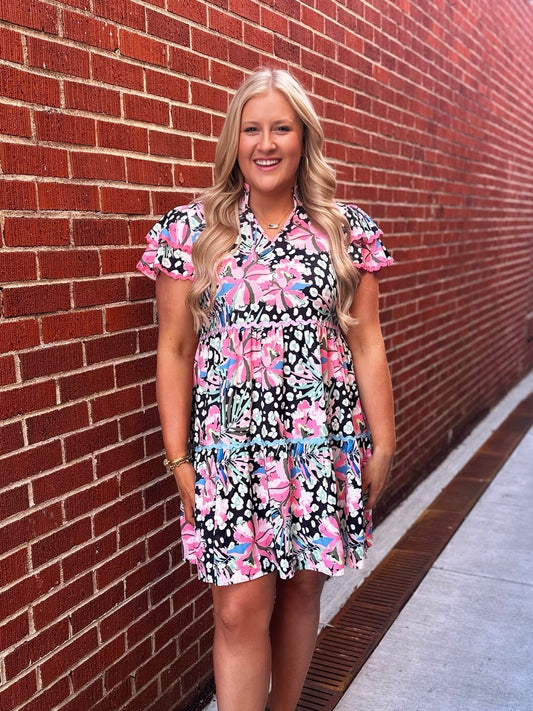 Pink Floral Dress RTS