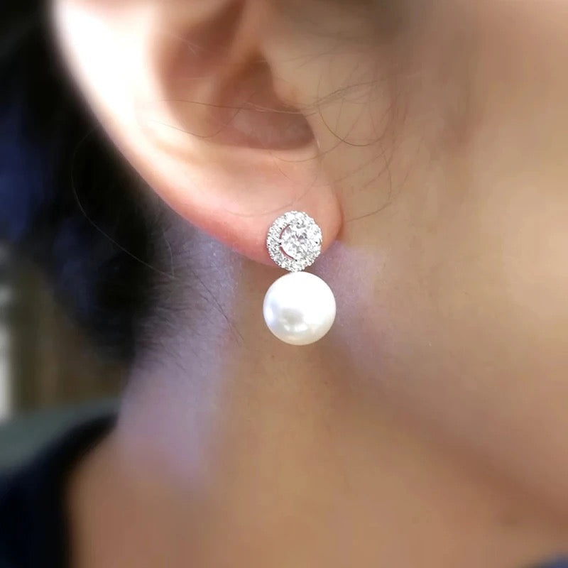 Diamond + Pearl Earrings RTS