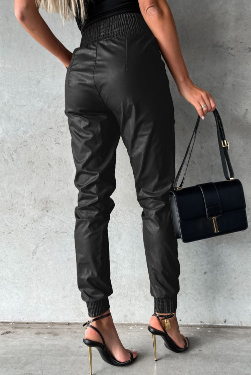 Black Leather Skinny Pants WS RTS