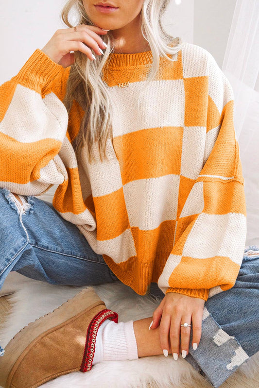 Orange Checkered Sweater WS RTS