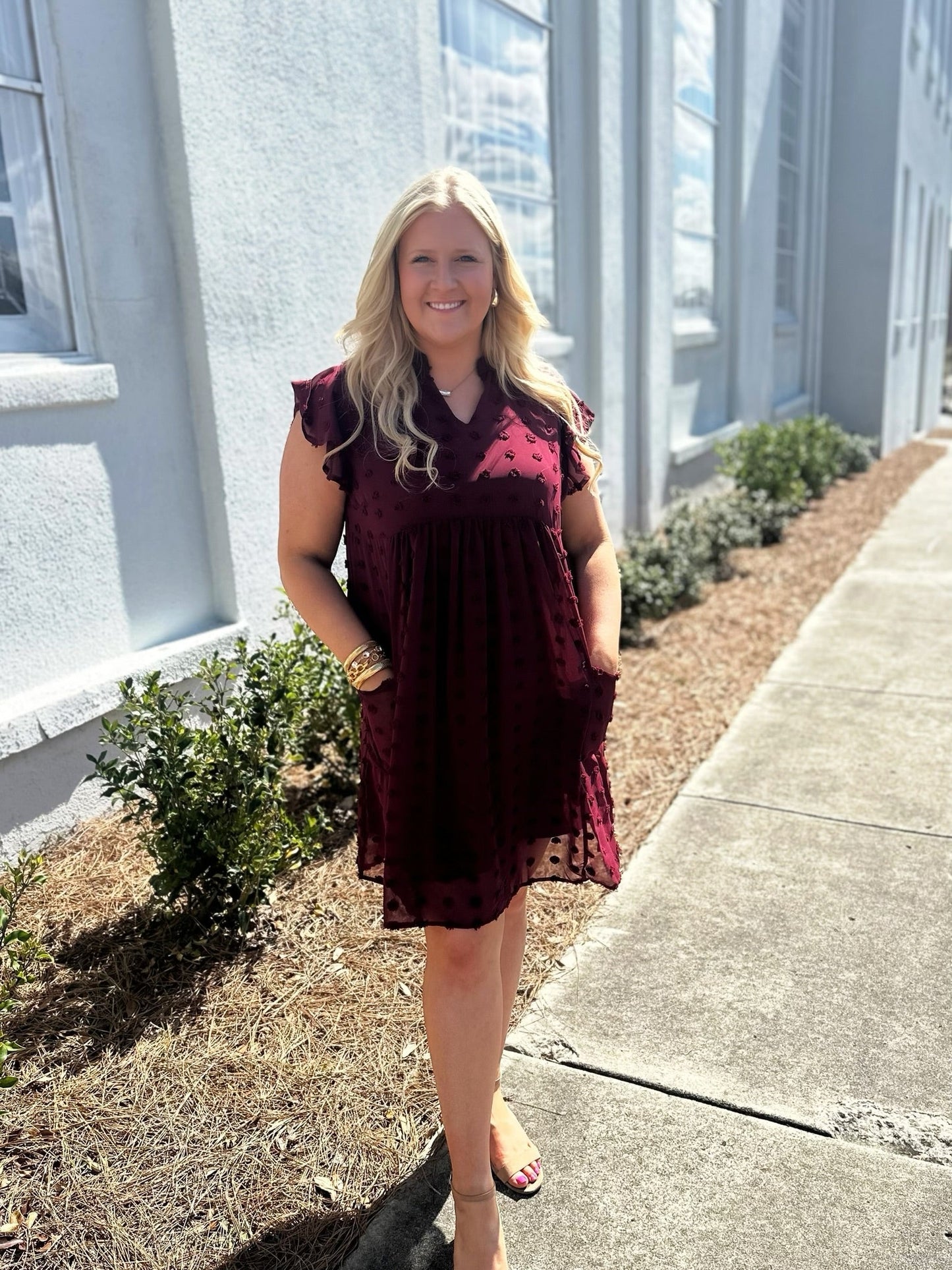 Burgundy Plus Size Dress RTS