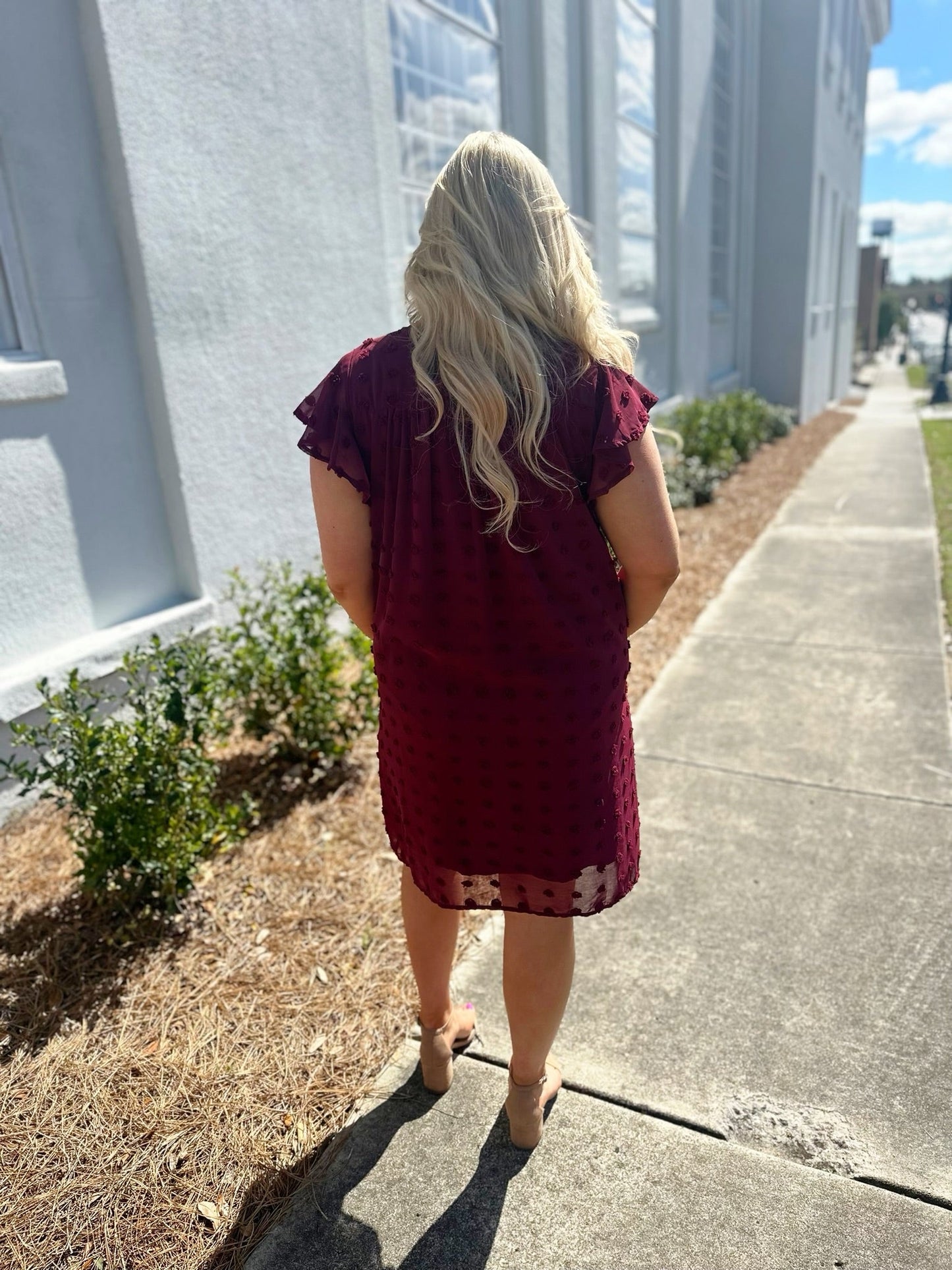 Burgundy Plus Size Dress RTS