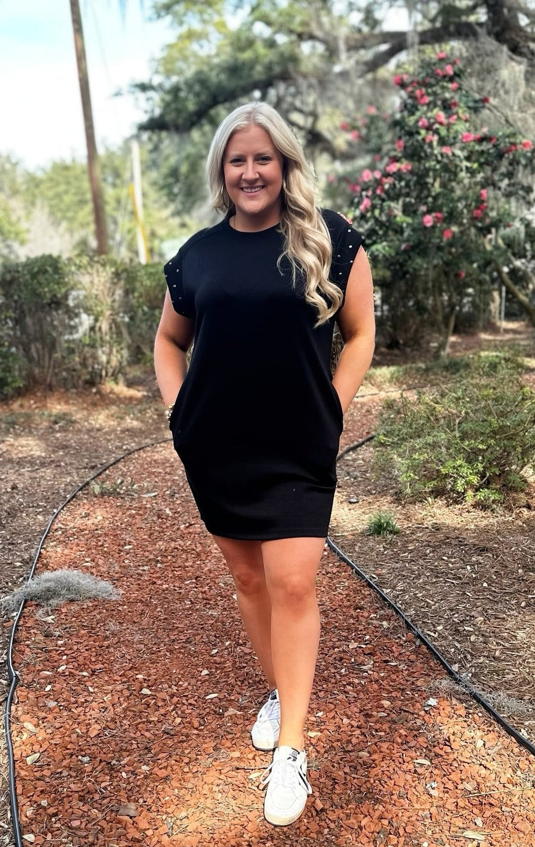 Black Stud Plus Size Dress RTS