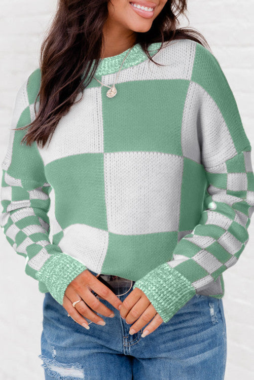 Mint Checkered Sweater WS RTS