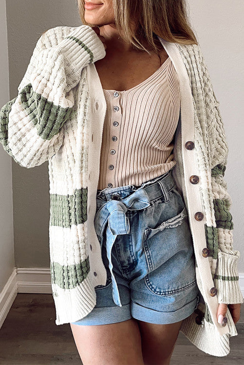 Green Textured Cardigan WS RTS