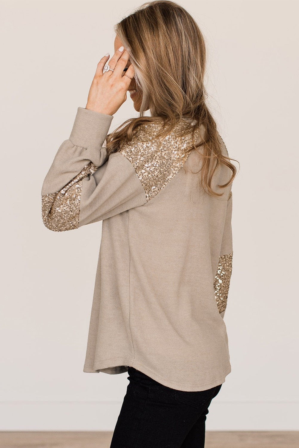 Light Beige Sequin Top WS RTS