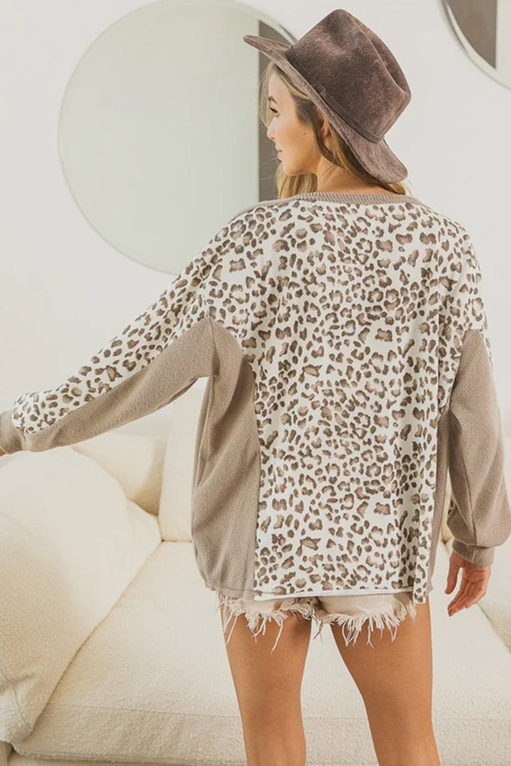 Leopard Crew Neck Long Sleeve Top RTS