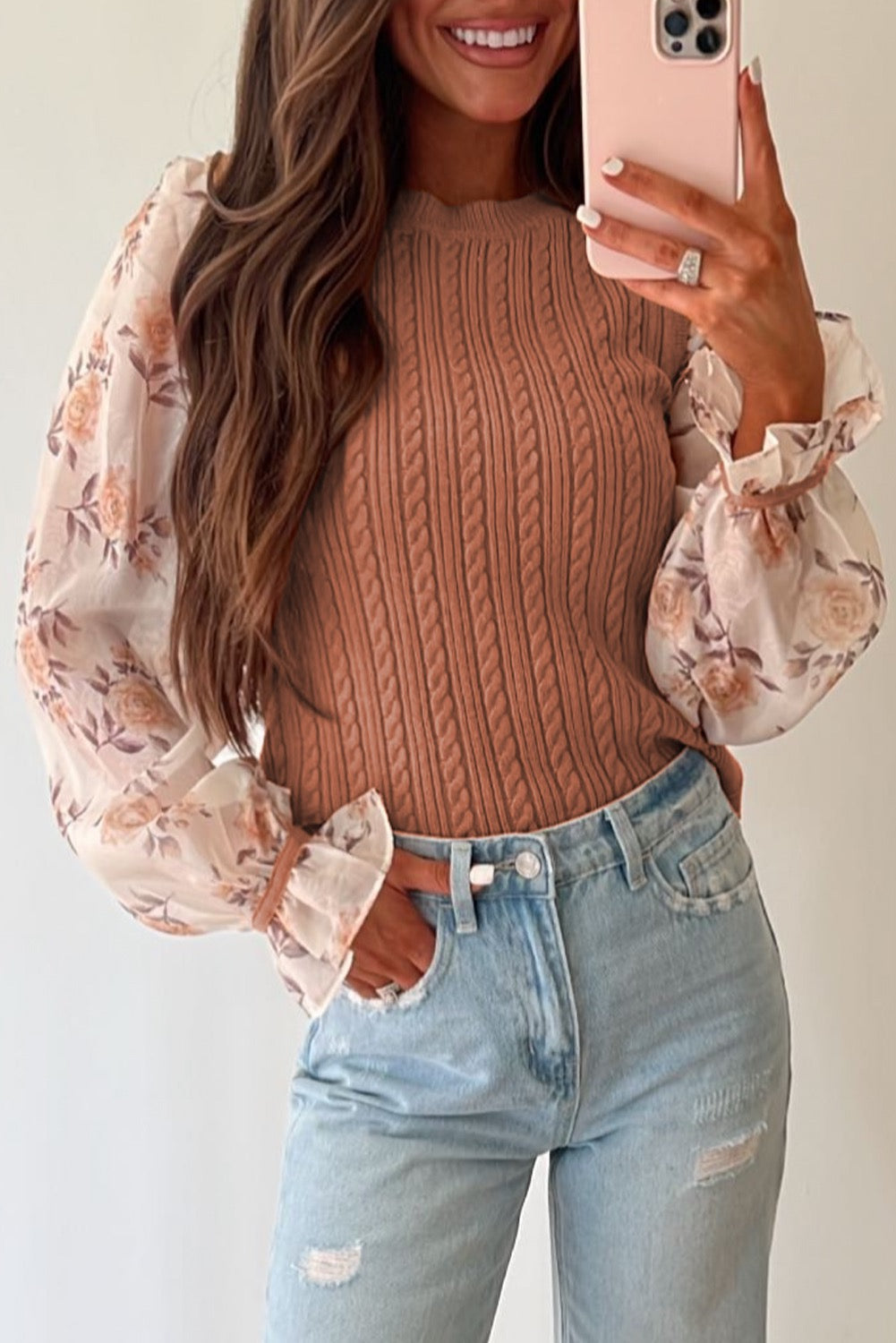 Golden Floral Patchwork Blouse RTS