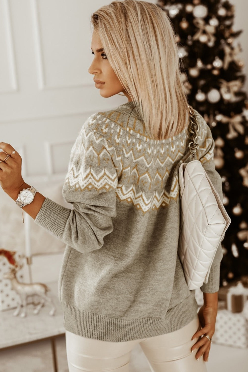 Grey Geometric Sweater RTS