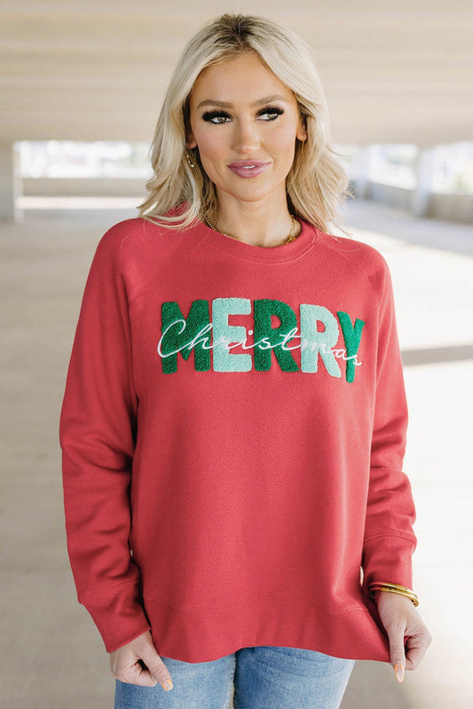 Fiery Red Merry Christmas Sweatshirt RTS