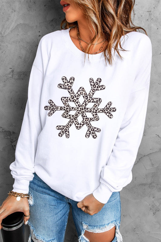 White Leopard Snowflake Pullover RTS