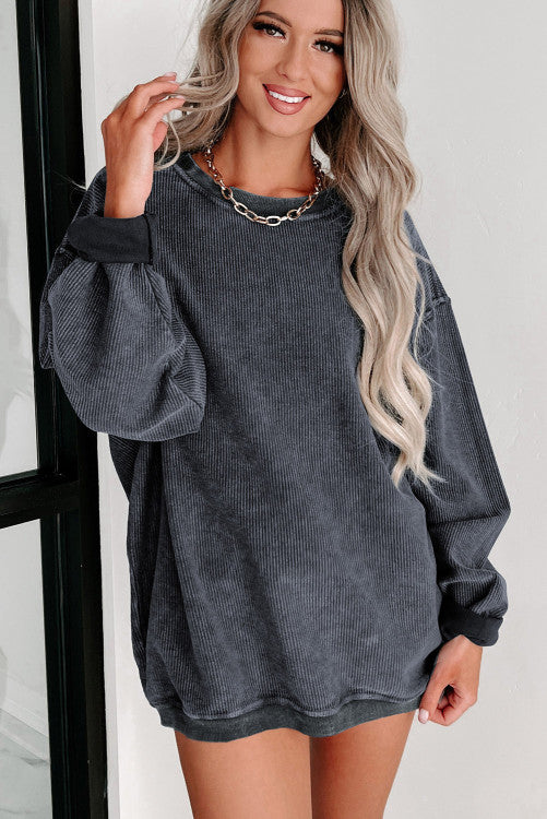 Gray Ribbed Sweatshirt WS RTS