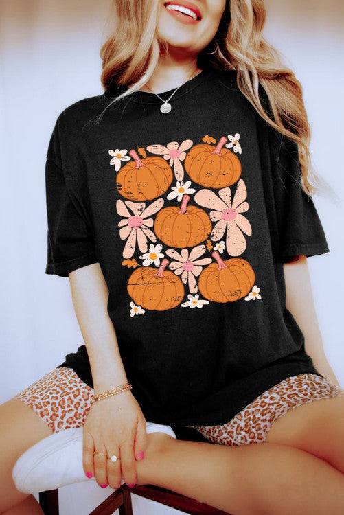 Pumpkin Floral Tee WS RTS