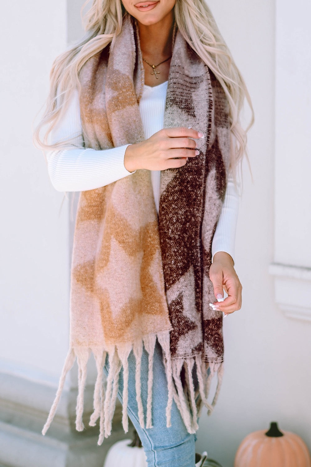 Brown Star Winter Scarf RTS