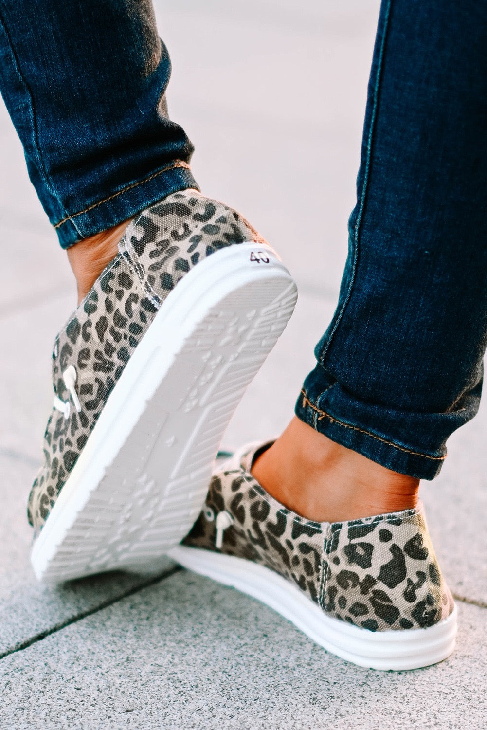 Leopard Slip On Flat Canvas Shoes RTS