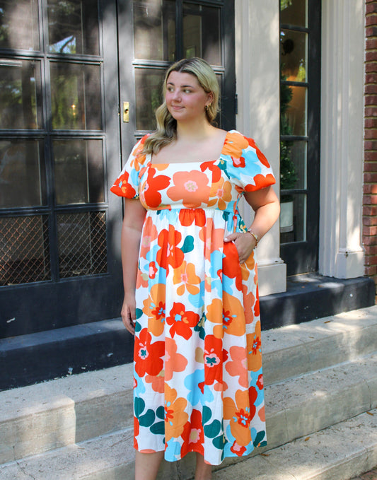 Plus Size Floral Dress RTS