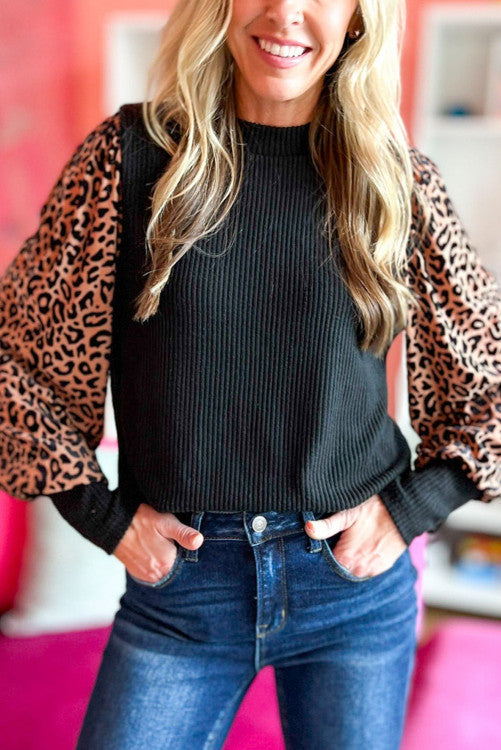 Leopard Knit Blouse WS RTS