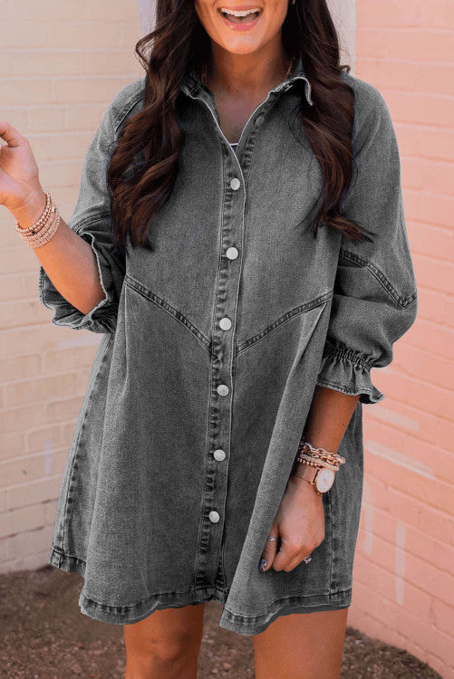 Gray Button Dress WS RTS