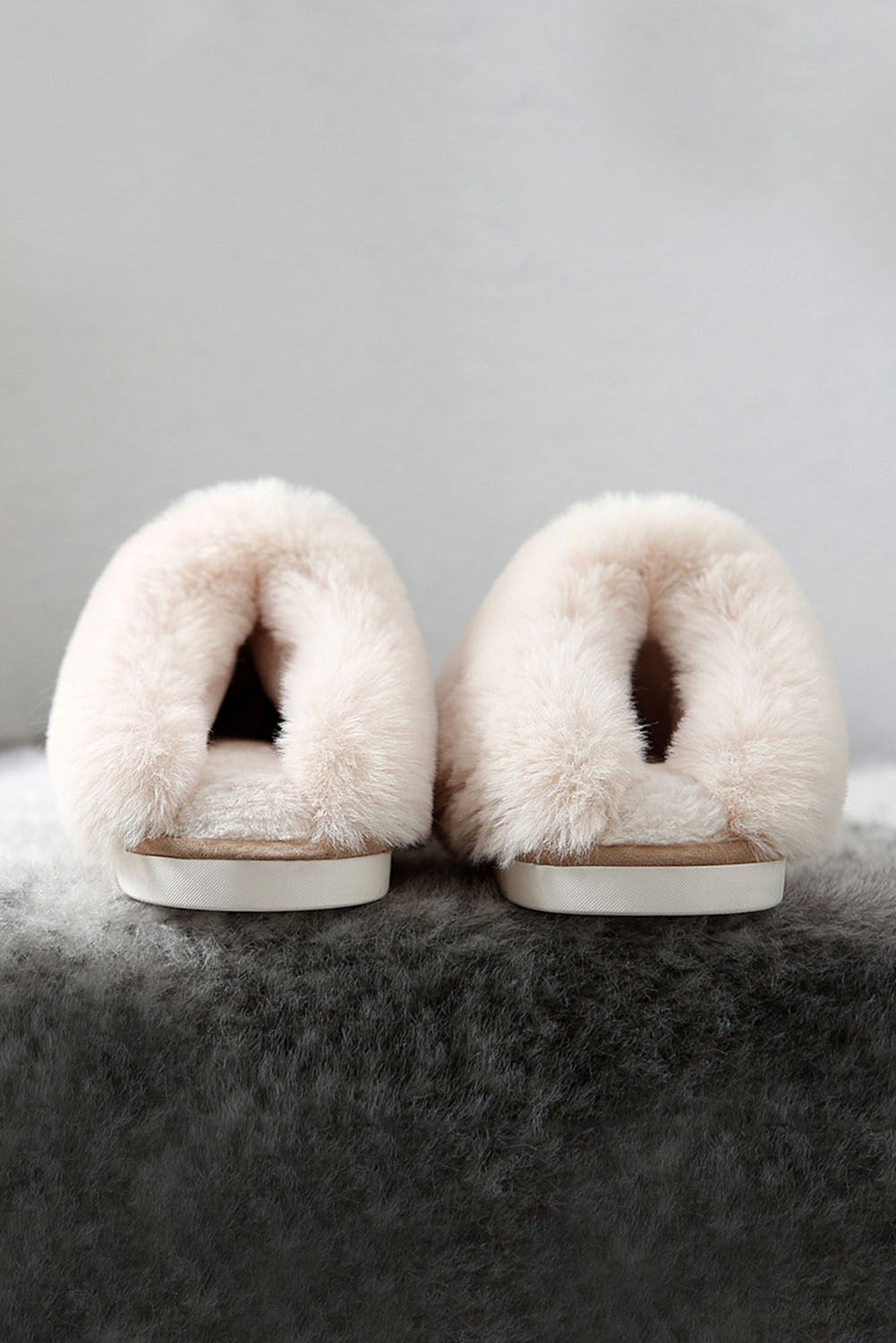 Khaki Faux Suede Plush Lined Slippers Nov.