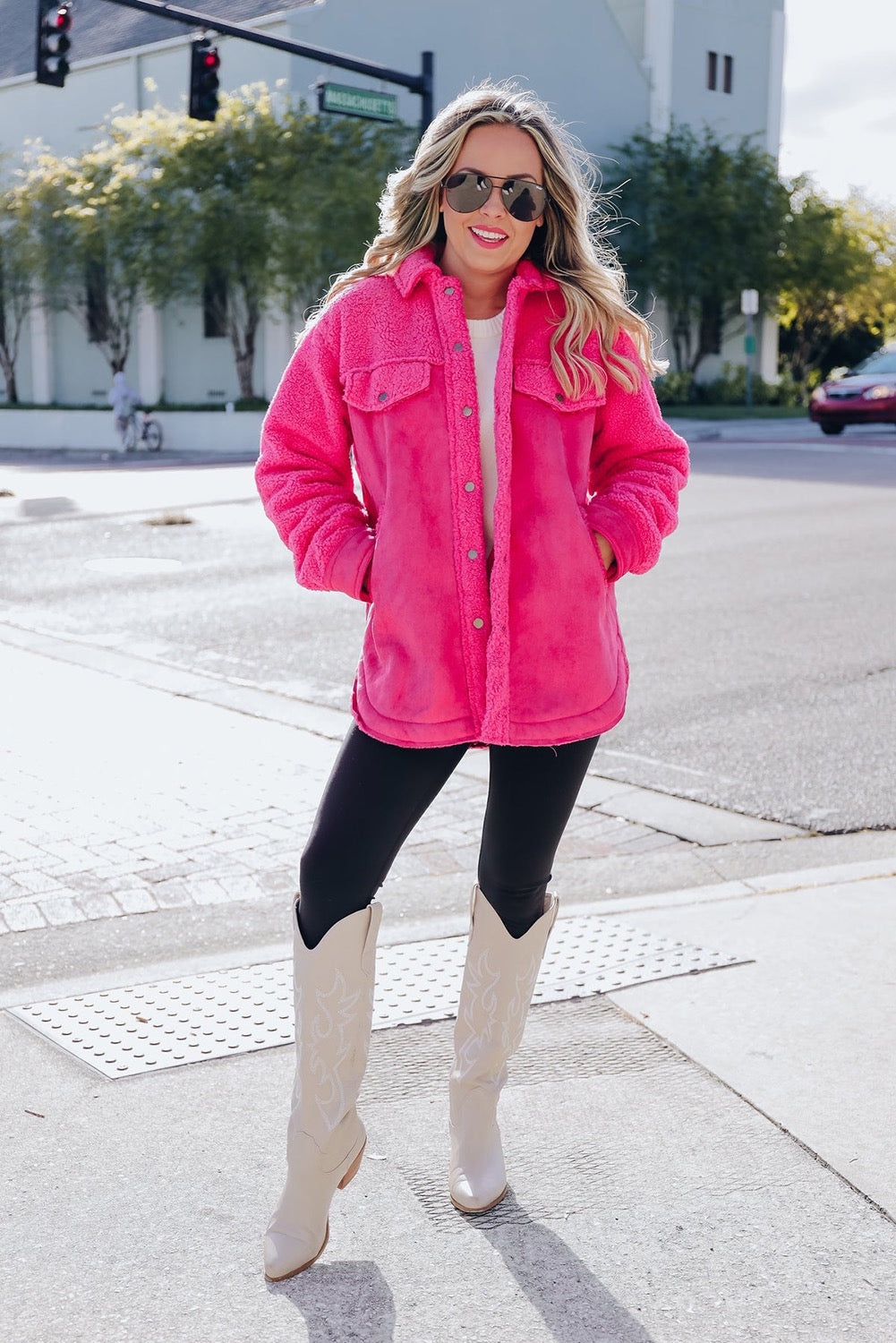 Bright Pink Sherpa Jacket RTS