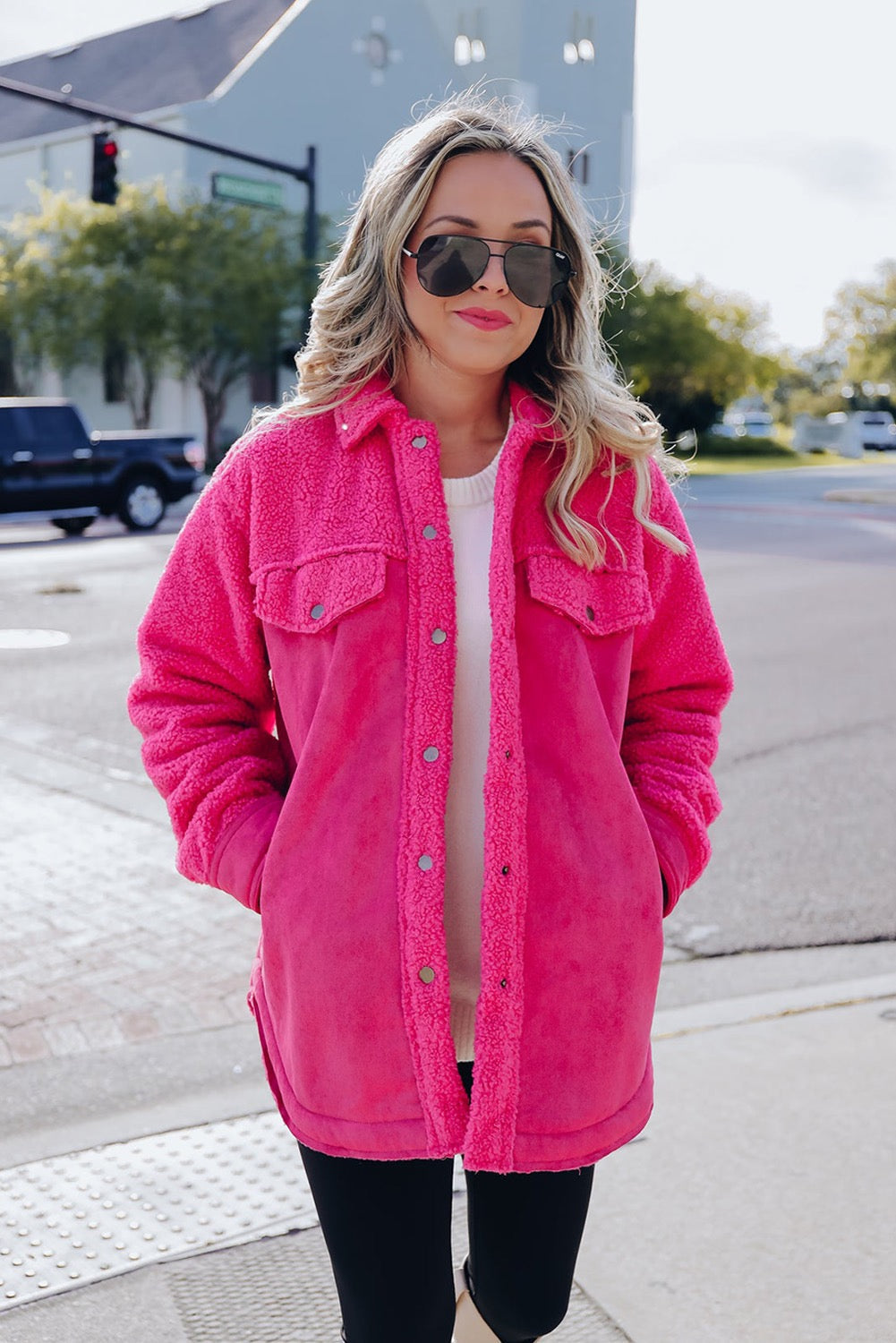 Bright Pink Sherpa Jacket RTS