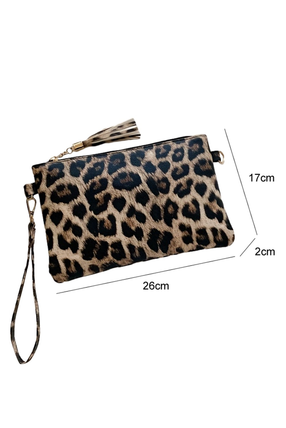 Chestnut Leopard Print Zipper Wallet RTS