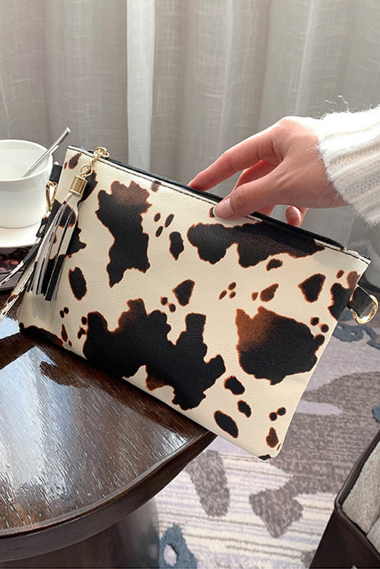 Cow Print Wristlet RTS