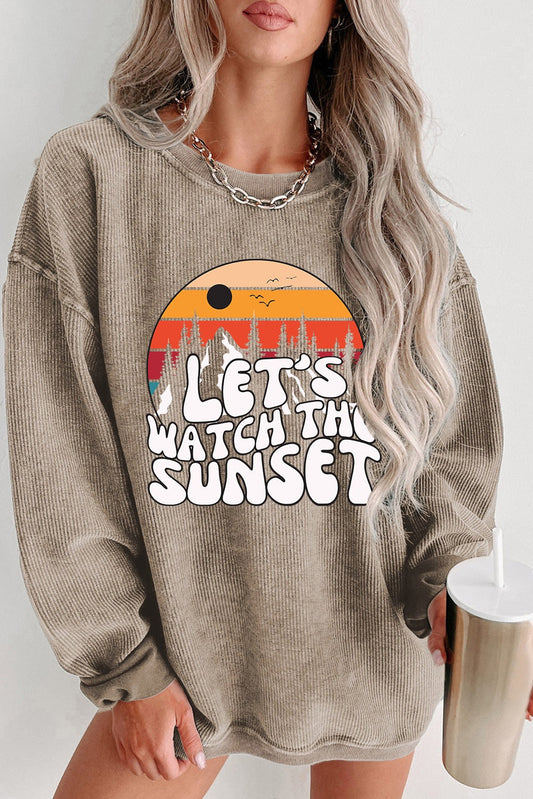 Let’s Watch the Sunset Graphic Sweatshirt RTS