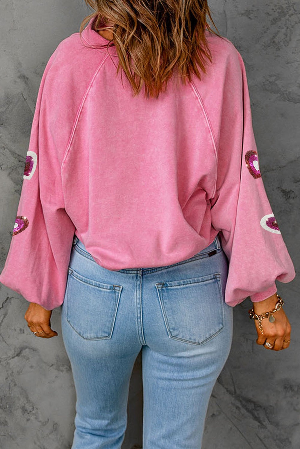 Pink Sweatshirt with Hearts RTS