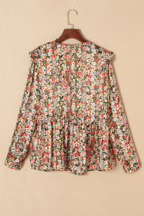 V Neck Floral Blouse WS RTS