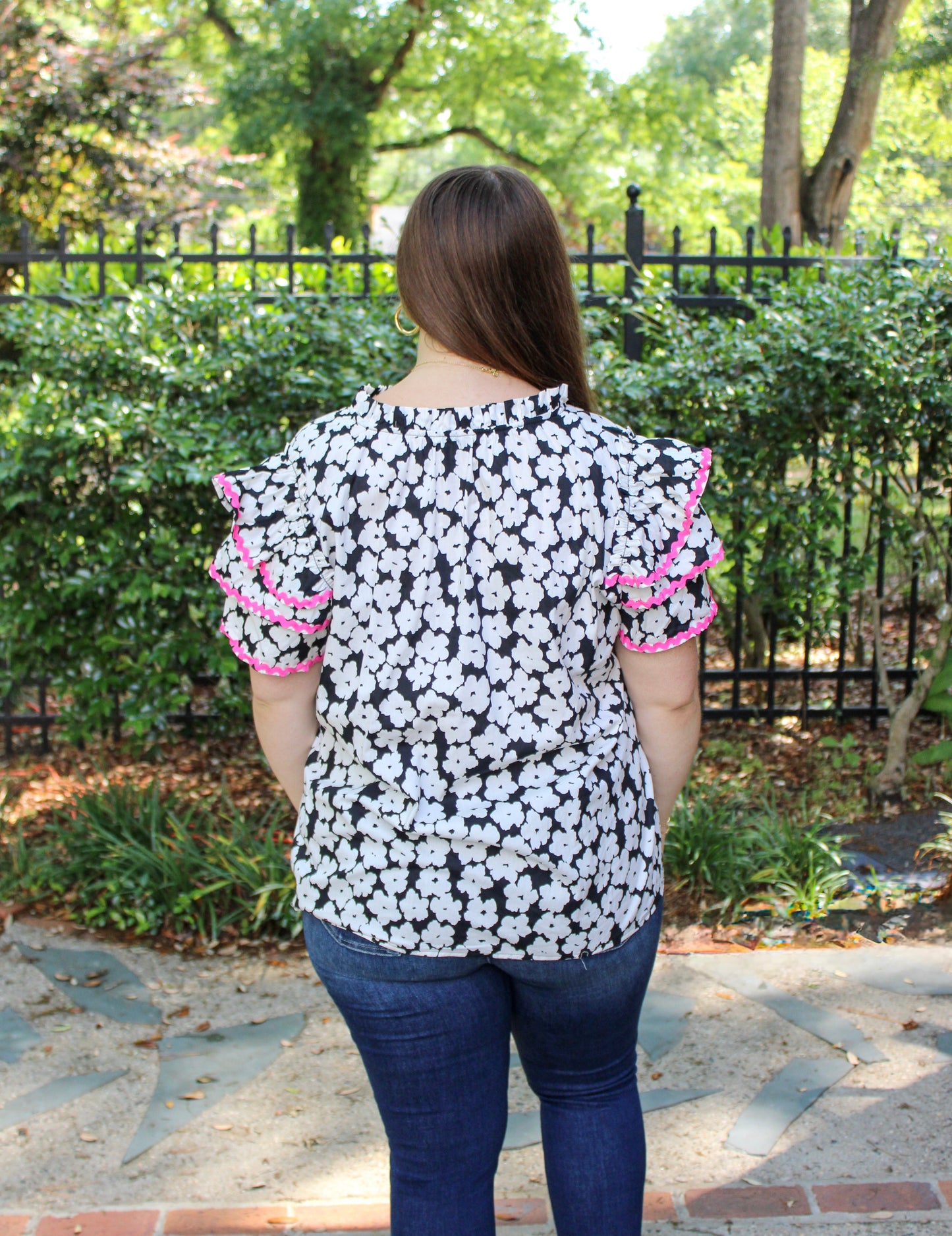 Black Floral Top RTS