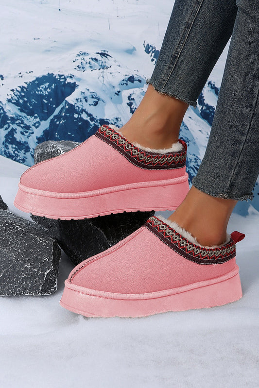 Pink Suede Plush Lined Shoes RTS