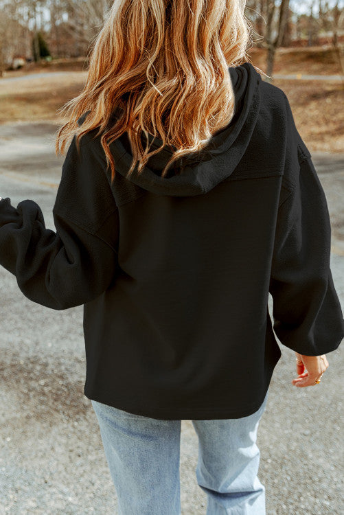 Black Drawstring Zip Up Jacket WS RTS