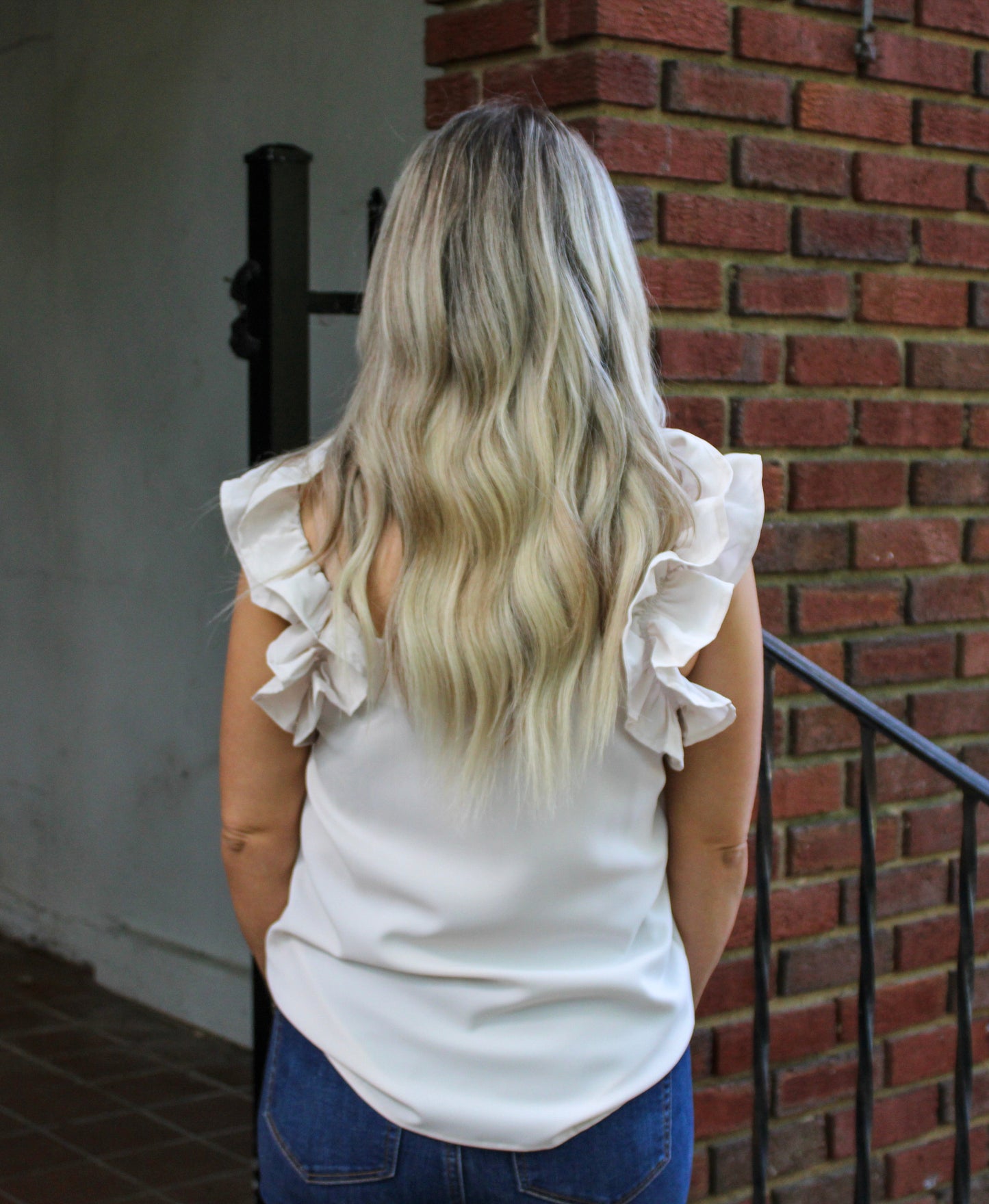 Tan Ruffle Top RTS