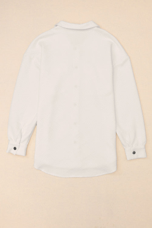 White Button Up Shacket WS RTS