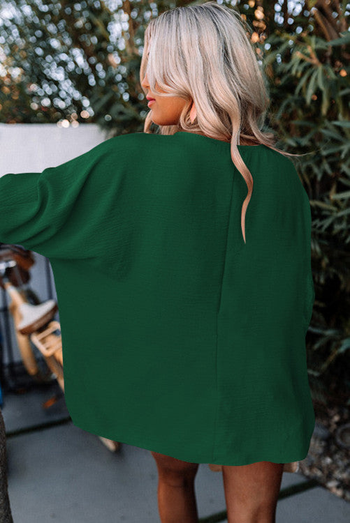 Green Smocked Sleeve Top WS RTS