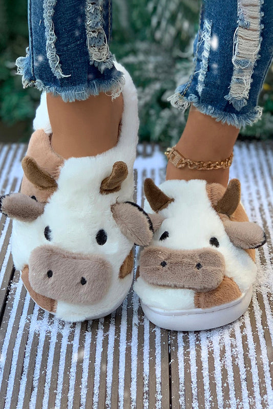 Cow Plush Slippers RTS