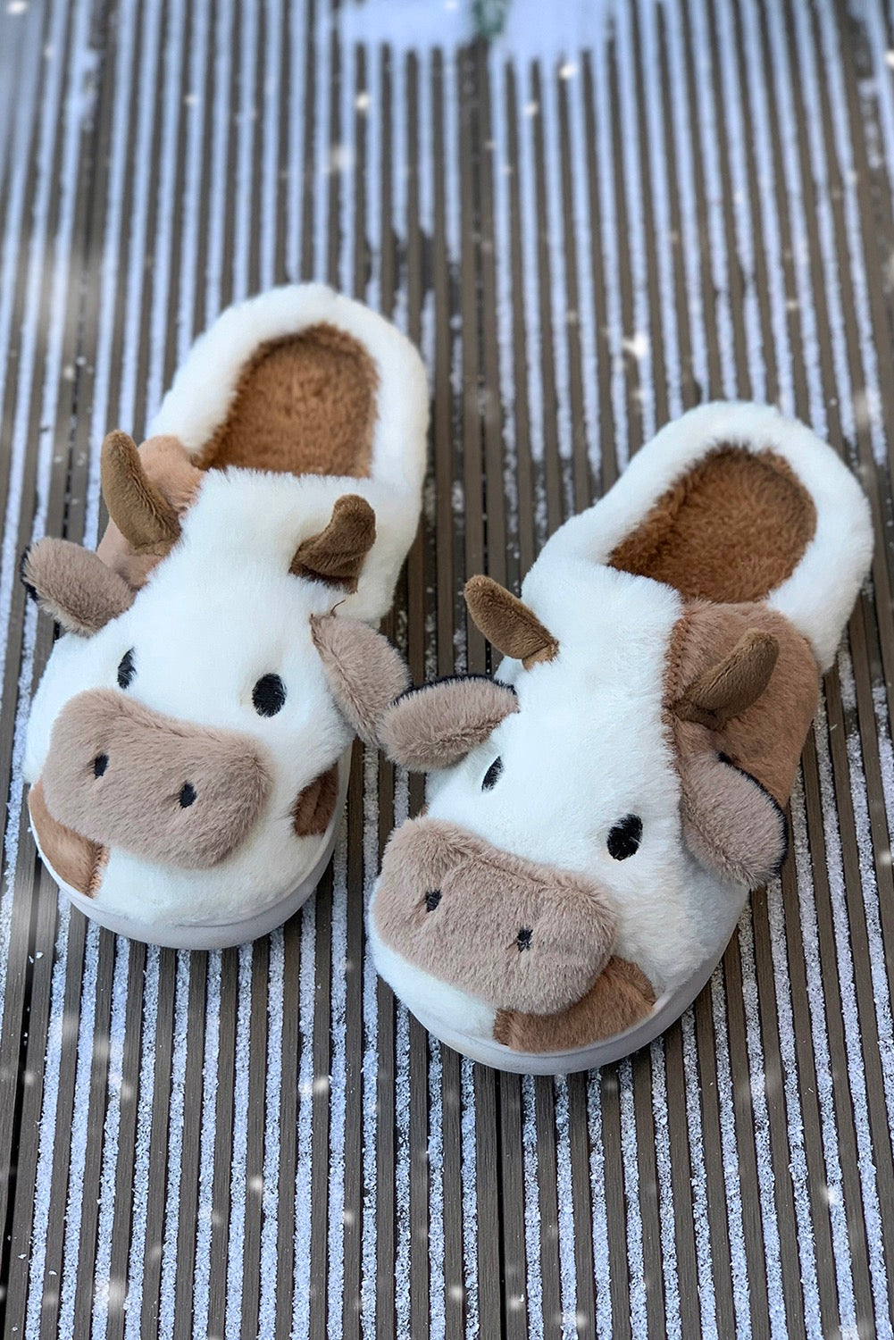 Cow Plush Slippers RTS