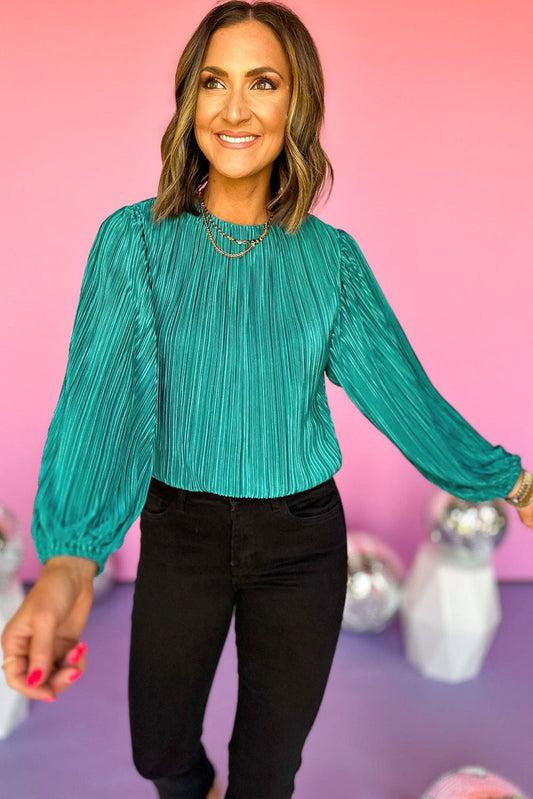 Sea Green Pleated Top RTS