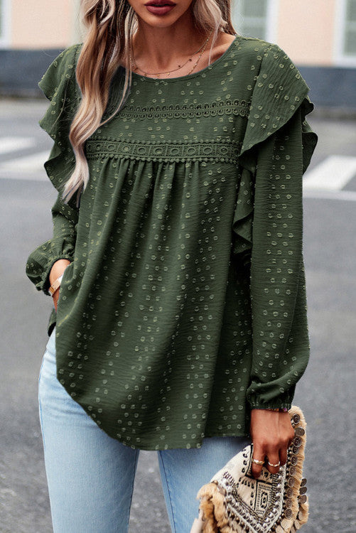 Blackish Green Lace Blouse WS RTS