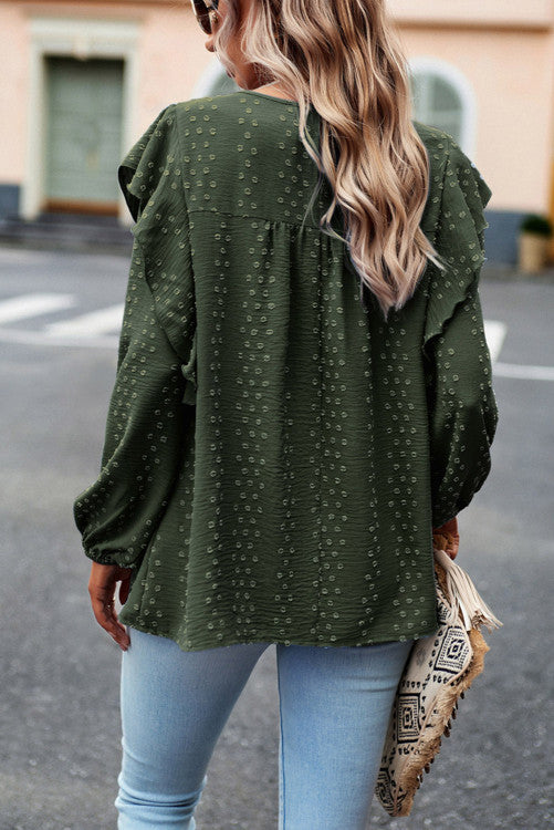 Blackish Green Lace Blouse WS RTS