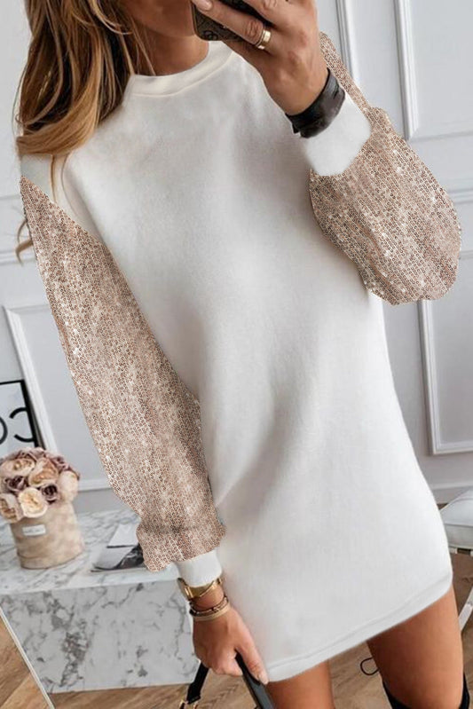 Sequin Puff Sleeve Dress RTS