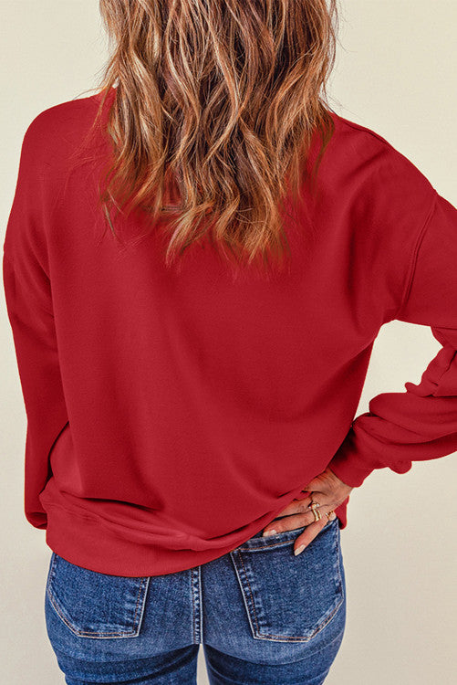 Red Santa Sequin Sweatshirt WS RTS