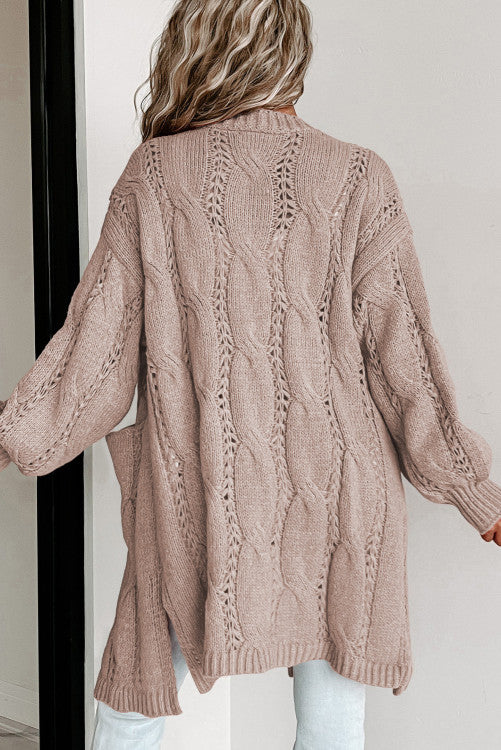 Apricot Ribbed Knit Cardigan WS RTS