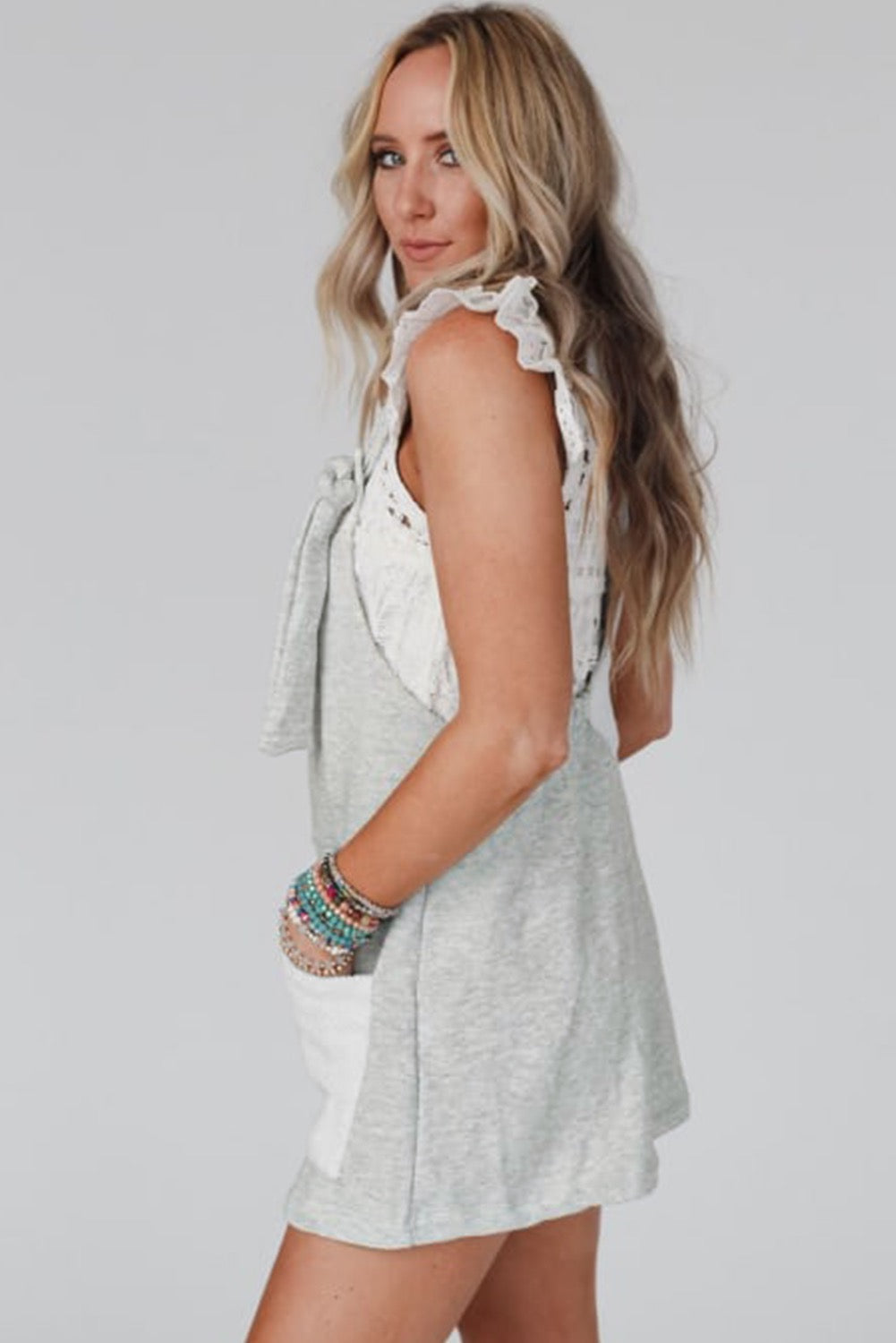 Light Grey Knit Romper RTS