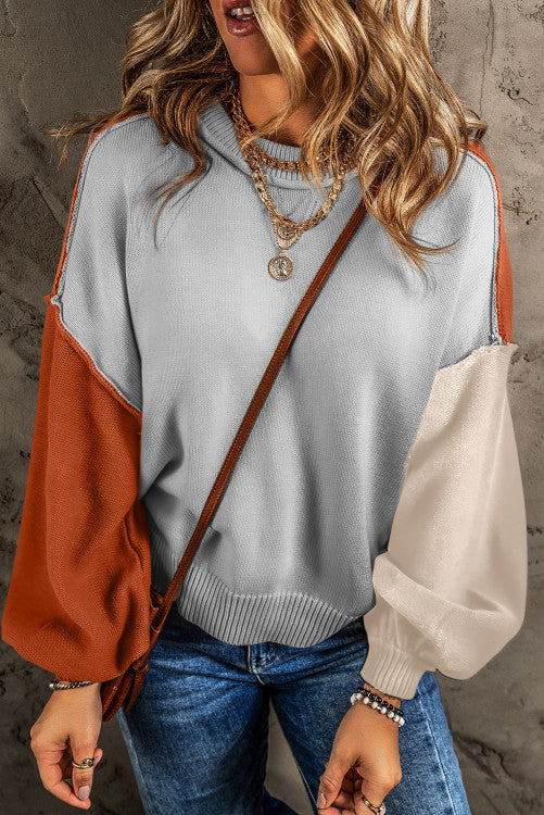 Gray Colorblock Sweater RTS