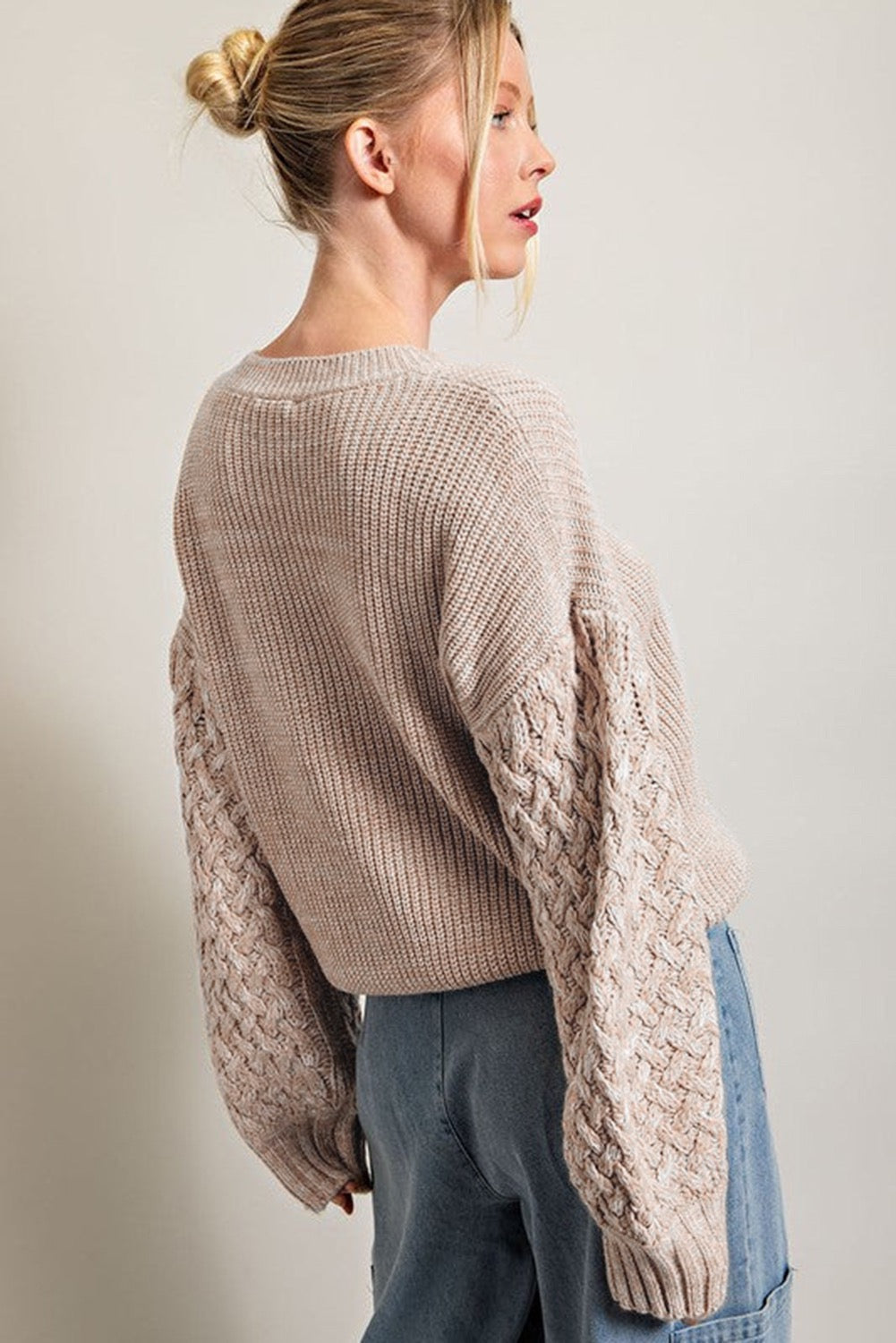 Cable Knit Sleeve Sweater WS RTS