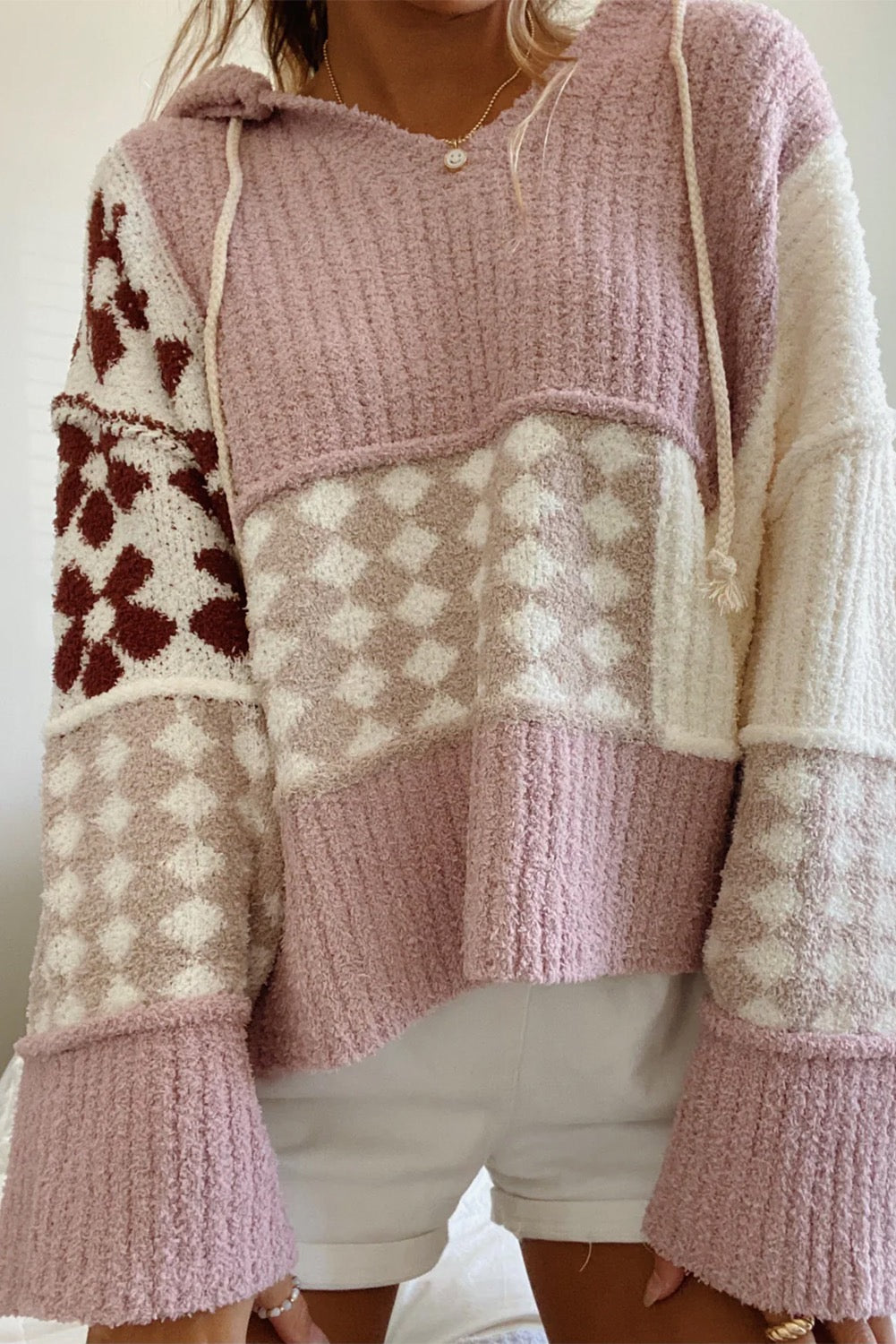 Patchwork Sweater with Hood WS RTS